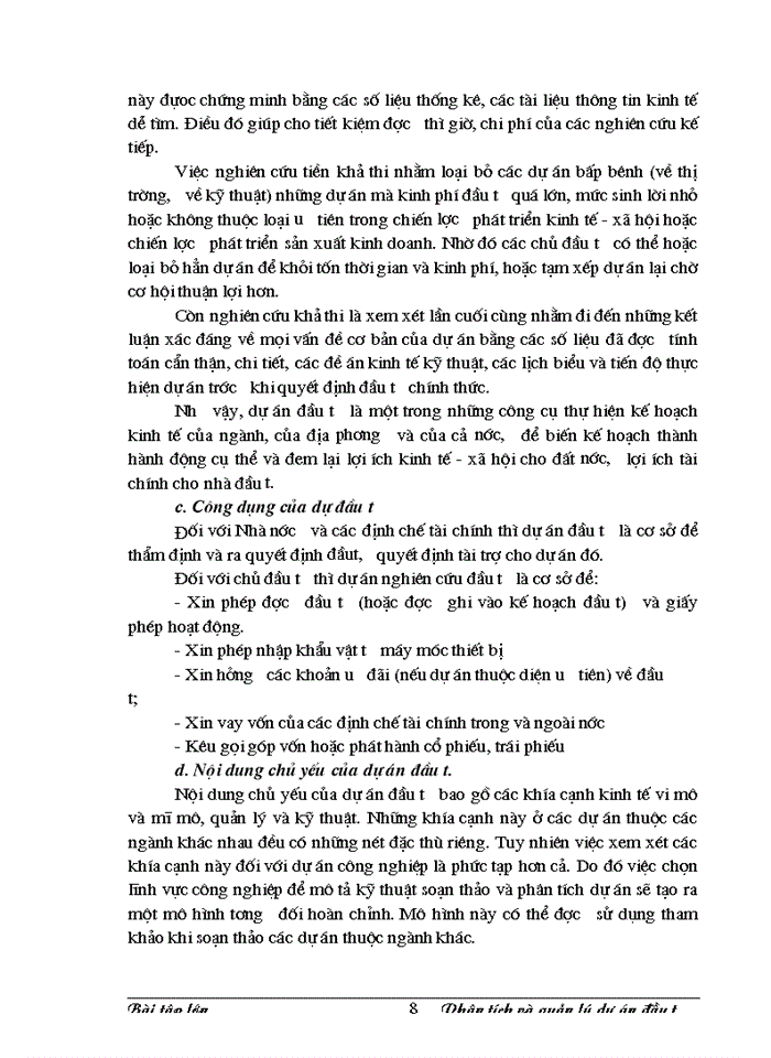 image for page Môn phân tích và quản lý dự án đầu tư