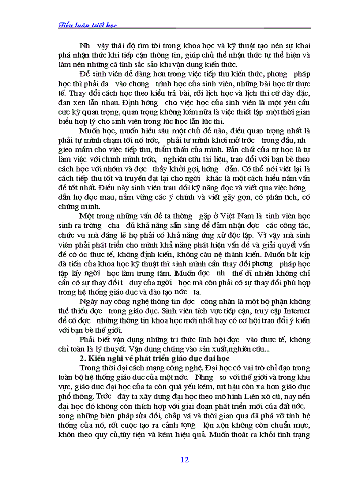 image for page Mối quan hệ biện chứng giữa vật chất và ý thức, liên hệ với việc học tập của sinh viên hiện nay