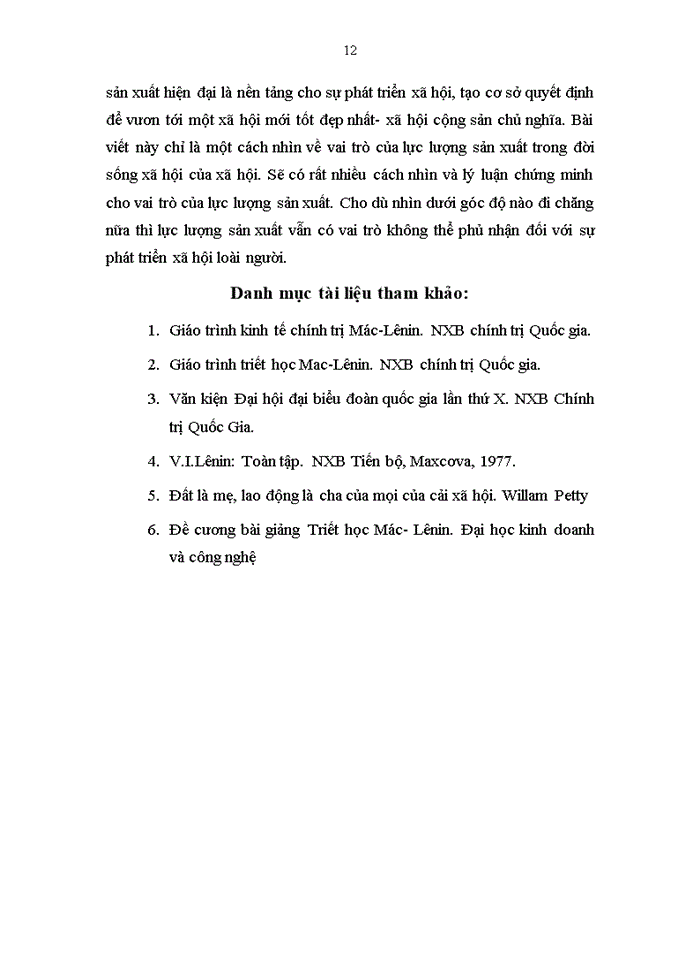 image for page Vai trò của LLSX trong đời sống xã hội và vận dụng trong quá trình phát triển lực lượng sản xuất ở Việt Nam hiện nay