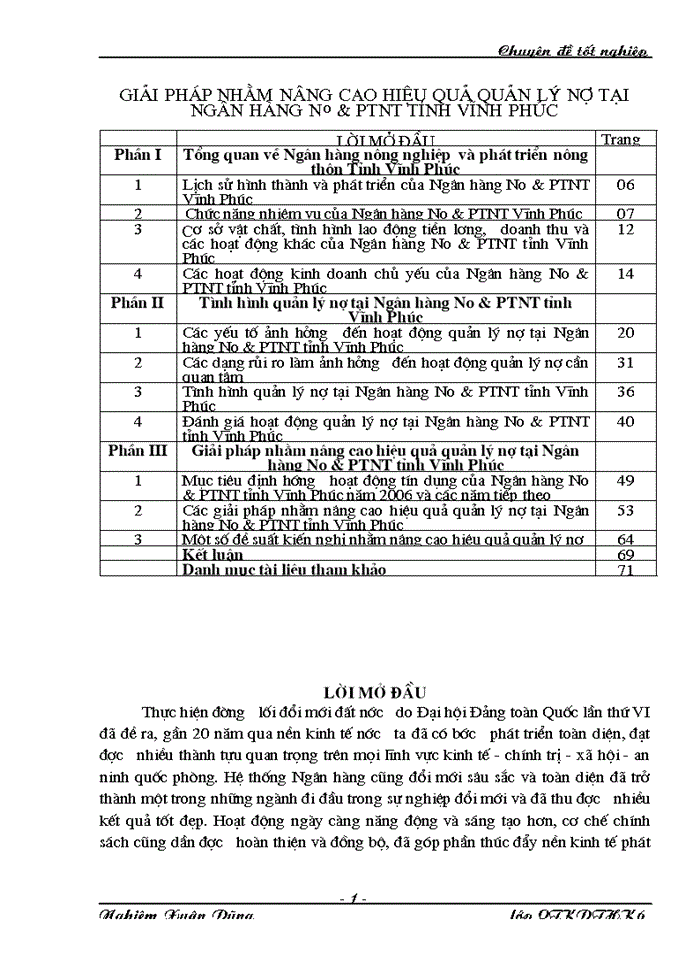 image for page Giải pháp nhằm nâng cao hiệu quả quản lý nợ tại ngân hàng no & ptnt tỉnh vĩnh phúc