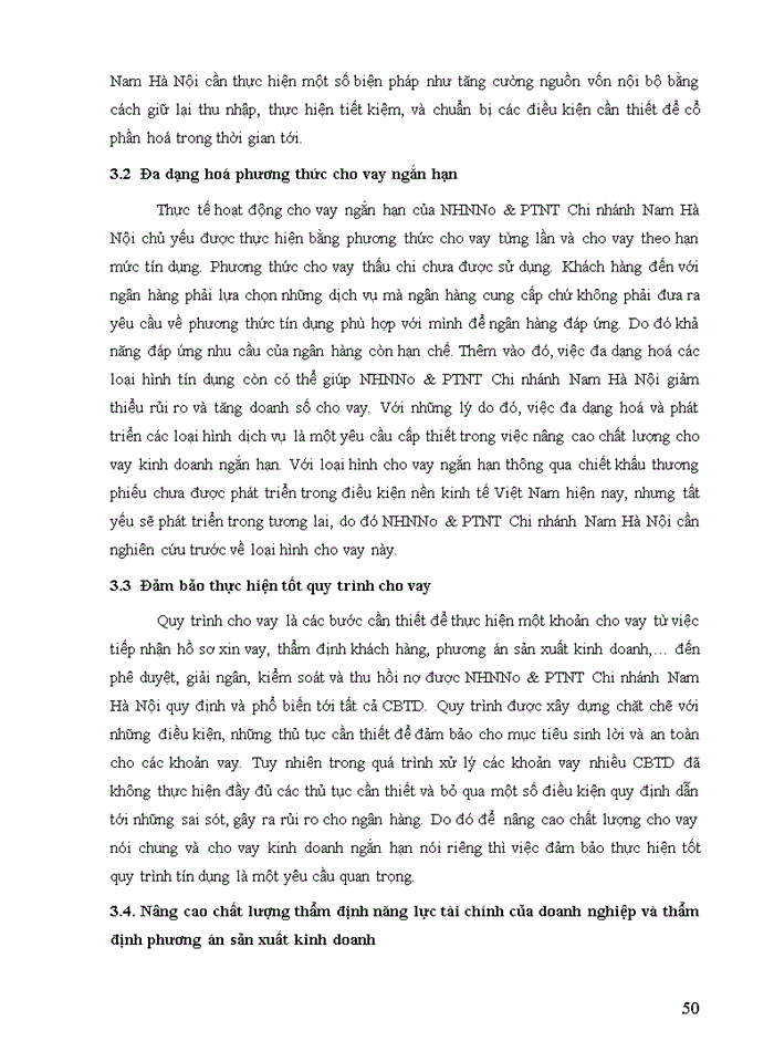 image for page Một số giải pháp nâng cao chất lượng cho vay ngắn hạn đối với doanh nghiệp tại NHNo&PTNT Chi nhánh Nam Hà Nội