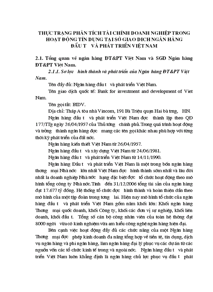 image for page Giải pháp nâng cao chất lượng phân tích tài chính doanh nghiệp    phục vụ cho hoạt động tín dụng tại Sở Giao Dịch  NHĐT & PTVN