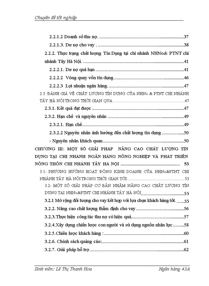 image for page Giải pháp nâng cao chất lượng tín dụng tại Chi nhánh ngân hàng Nông nghiệp và Phát triển nông thôn chi nhánh Tây Hà Nội