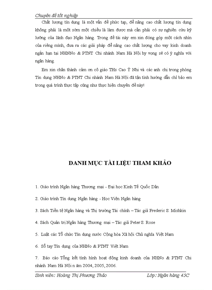 image for page Giải pháp nâng cao chất lượng cho vay kinh doanh ngắn hạn tại NHNo & PTNT Chi nhánh Nam Hà Nội