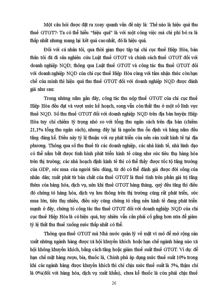 image for page Nâng cao hiệu quả công tác quản lý  thu thuế GTGT đối với các doanh nghiệp ngoài quốc doanh trên địa bàn huyện Hiệp Hoà - tỉnh Bắc Giang