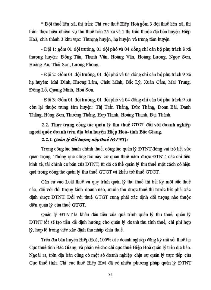 image for page Nâng cao hiệu quả công tác quản lý  thu thuế GTGT đối với các doanh nghiệp ngoài quốc doanh trên địa bàn huyện Hiệp Hoà - tỉnh Bắc Giang