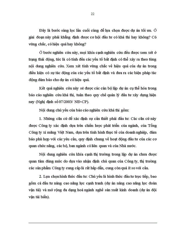 image for page Hoàn thiện công tác lập dự án đầu tư tại Công ty cổ phần Vật tư Vận tải xi măng