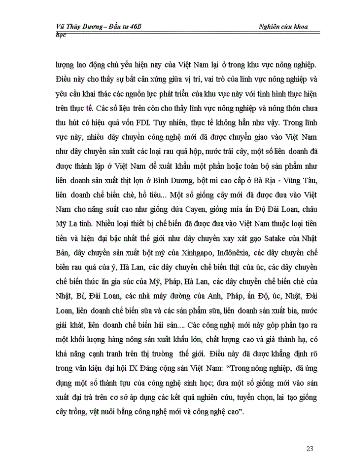 image for page Đầu tư trực tiếp nước ngoài trong lĩnh vực nông nghiệp và phát triển nông thôn