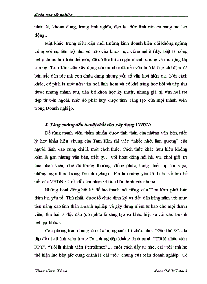 image for page Một số giải pháp nhằm xây dựng văn hóa Doanh nghiệp ở Công ty Cổ phần Tam Kim