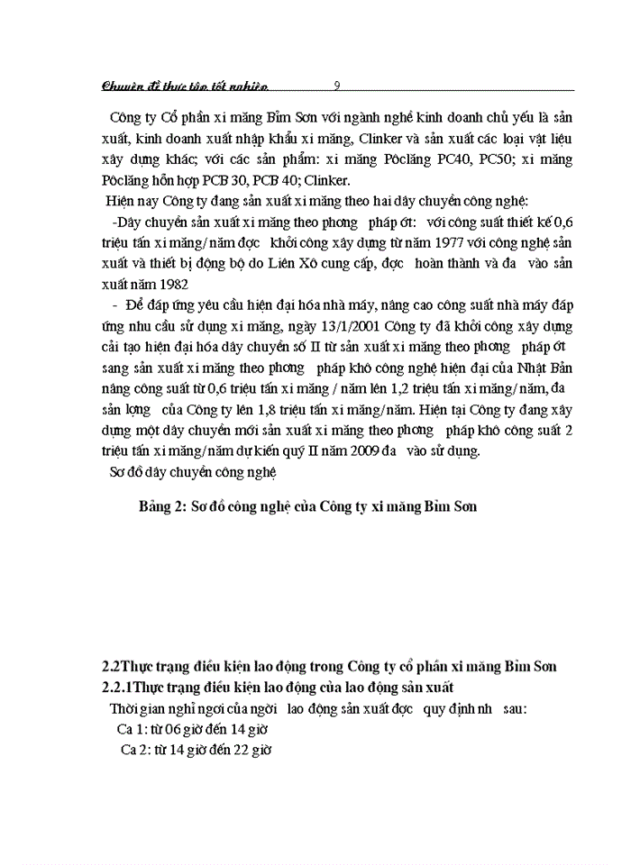 image for page Cải thiện điều kiện lao động trong công ty cổ phần xi măng Bỉm Sơn