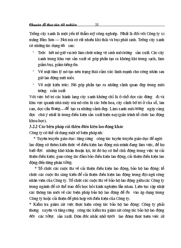 image for page Cải thiện điều kiện lao động trong công ty cổ phần xi măng Bỉm Sơn