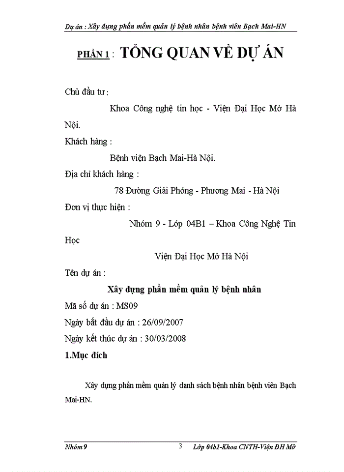 image for page Xây dựng phần mềm quản lý bệnh nhân bệnh viên Bạch Mai-HN