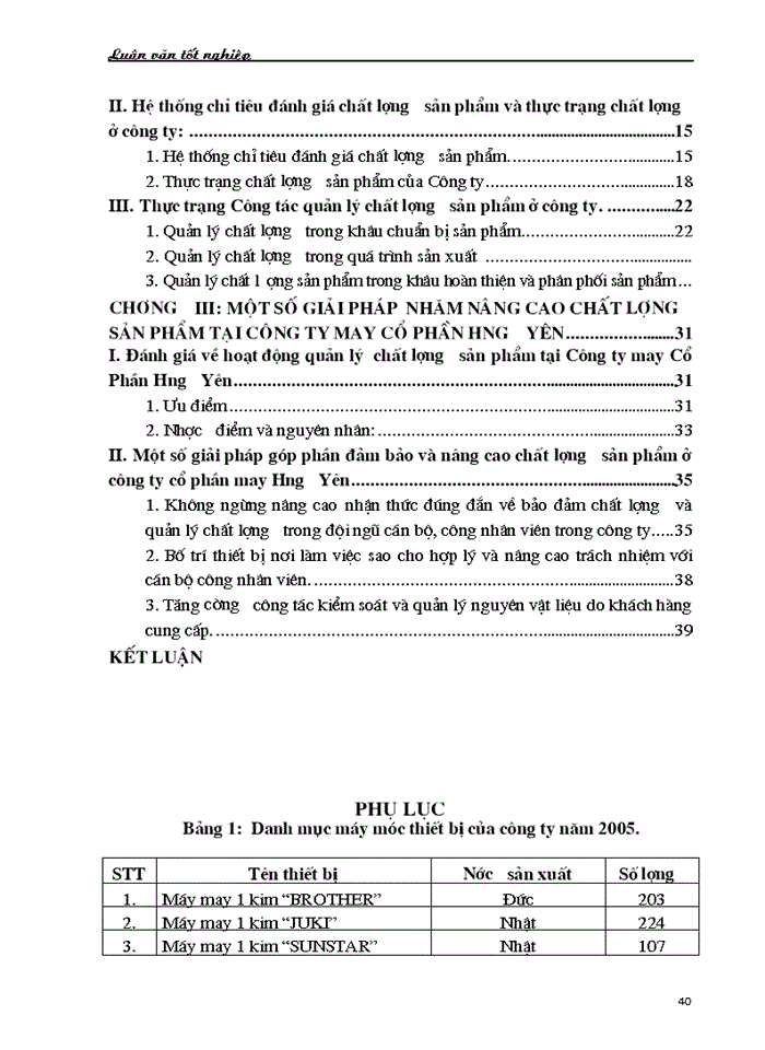 image for page Quản lý chất lượng sản phẩm ở Công ty cổ phần May Hưng Yên và một số giải pháp góp phần nâng cao chất lượng sản phẩm