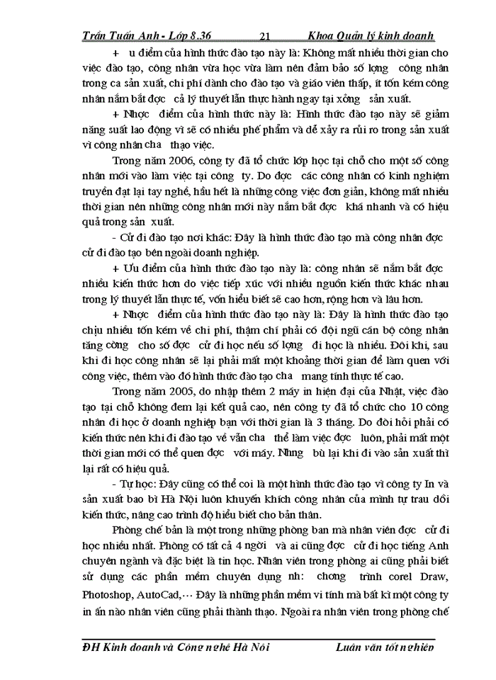 image for page Thực trạng về tổ chức giáo dục đào tạo và phát triển nguồn nhân lực tại công ty In và Sản xuất bao bì Hà Nội- một số giải pháp nhằm hoàn thiện công tác trên