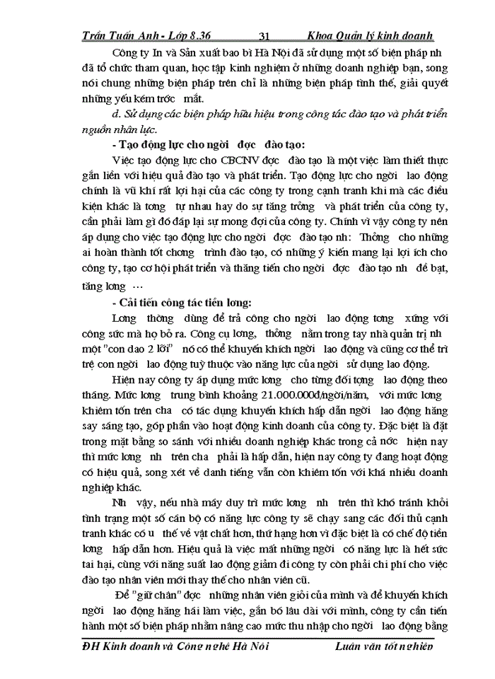 image for page Thực trạng về tổ chức giáo dục đào tạo và phát triển nguồn nhân lực tại công ty In và Sản xuất bao bì Hà Nội- một số giải pháp nhằm hoàn thiện công tác trên