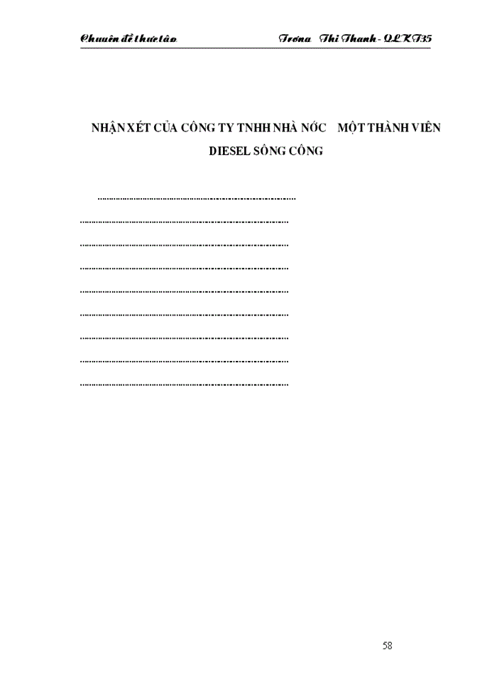 image for page Một số giải pháp nhằm góp phần hoàn thiện công tác tổ chức quản lý của Công ty TNHH Nhà nước một thành viên Diesel Sông Công