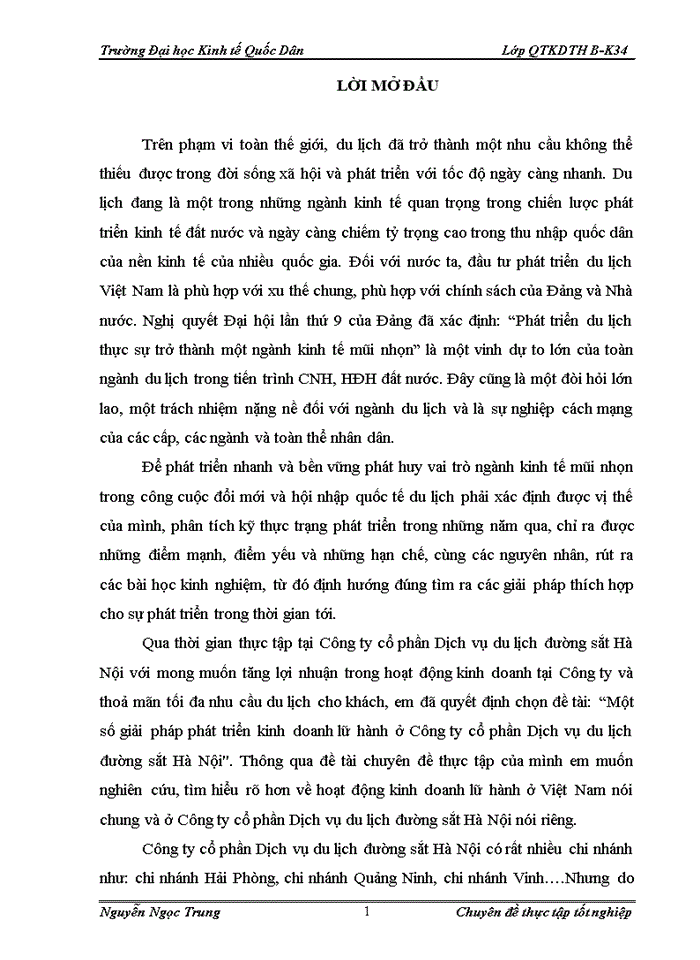 image for page Một số giải pháp phát triển kinh doanh lữ hành ở Công ty cổ phần Dịch vụ du lịch đường sắt Hà Nội