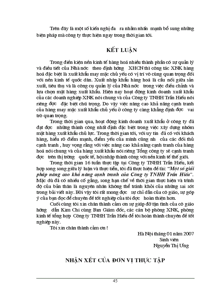 image for page Những giải pháp nâng cao khả năng cạnh tranh của một số mặt hàng xuất khẩu chủ yếu ở Công ty TNHH Trần Hiếu