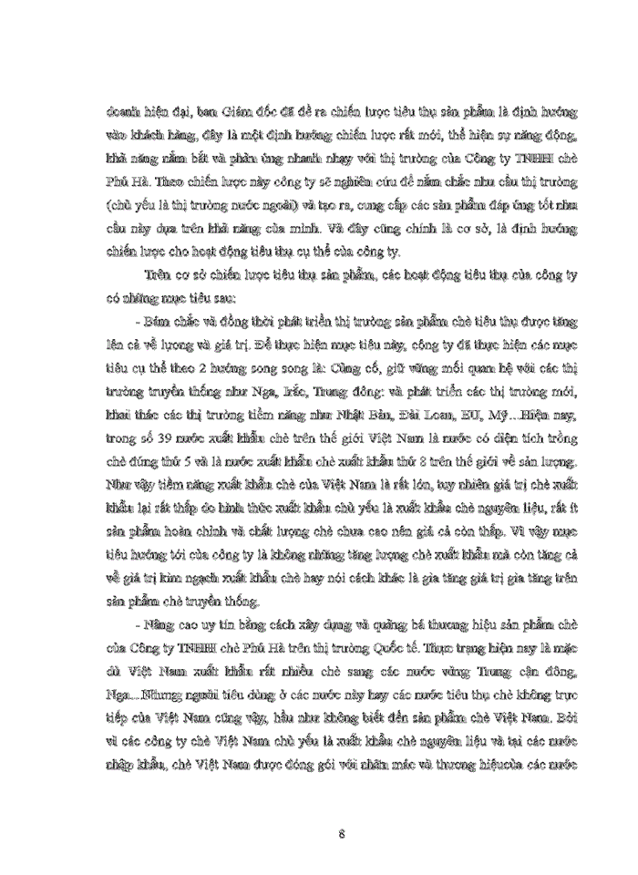 image for page Đẩy mạnh tiêu thụ sản phẩm tại Công ty TNHH chè Phú Hà