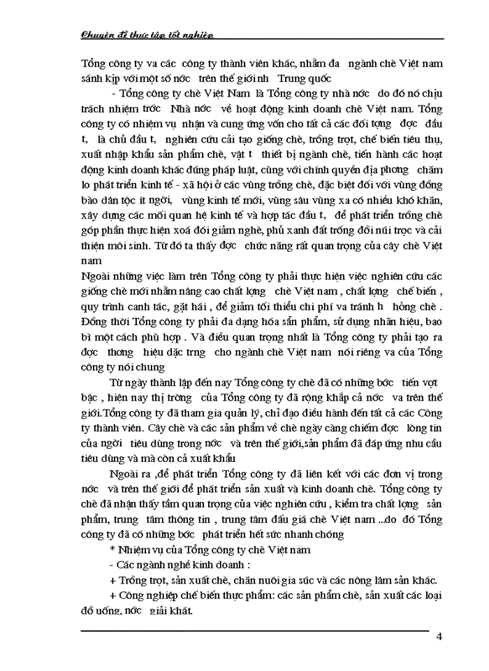 Các giải pháp chuyển đổi tổng công ty chè vn theo mô hình công ty mẹ - công ty con