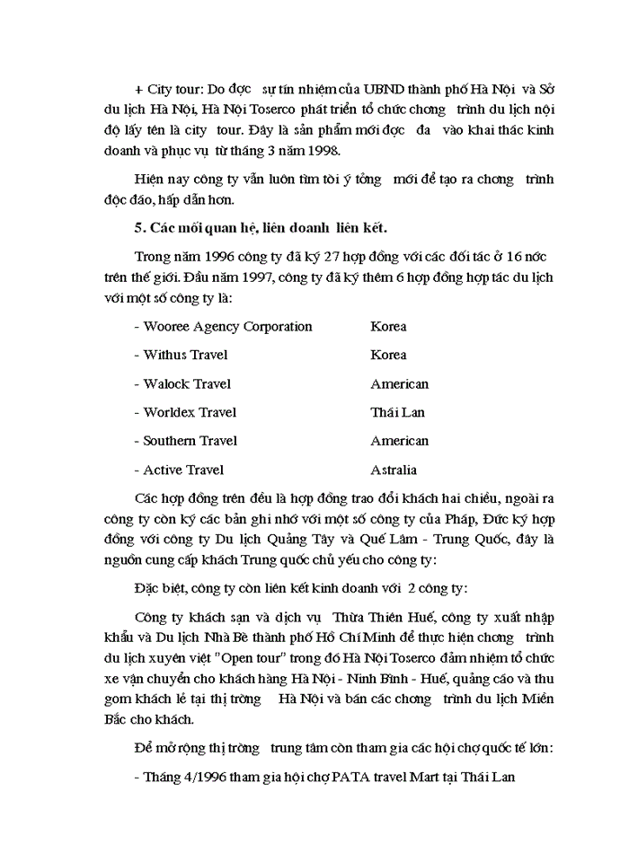 image for page Quá trình hình thành và phát triển công ty du lịch dịch vụ Hà Nội