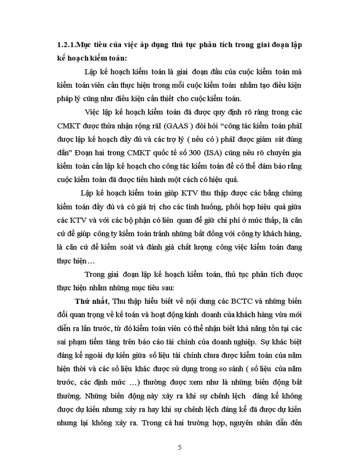 image for page Thủ tục phân tích trong giai đoạn lập kế hoạch kiểm toán