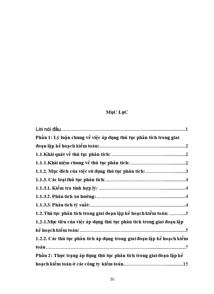 image for page Thủ tục phân tích trong giai đoạn lập kế hoạch kiểm toán