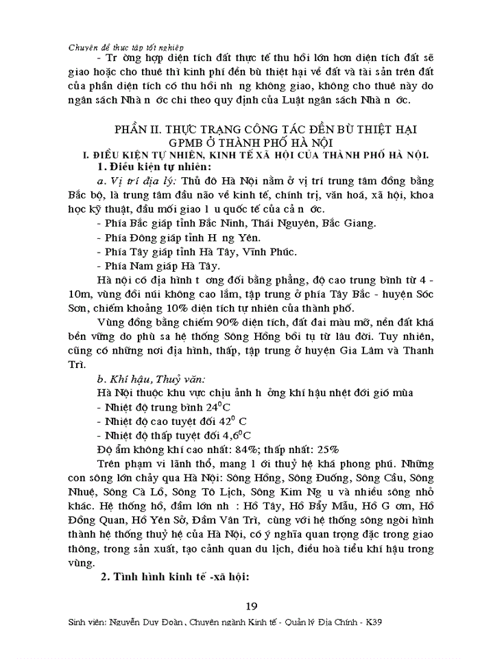 image for page Một số vấn đề về công tác đền bù thiệt hại giải phóng mặt bằng ở thành phố HÀ NỘI