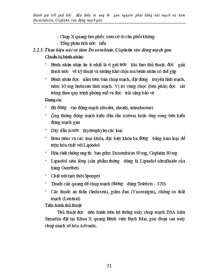 image for page Đánh giá kết quả bước đầu điều trị ung thư gan nguyên phát bằng nút mạch và tiêm Doxorubicin, Cisplatin vào động mạch gan
