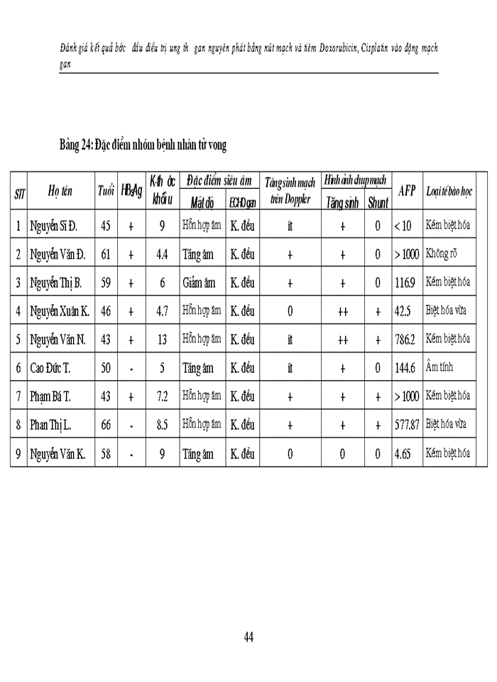 image for page Đánh giá kết quả bước đầu điều trị ung thư gan nguyên phát bằng nút mạch và tiêm Doxorubicin, Cisplatin vào động mạch gan