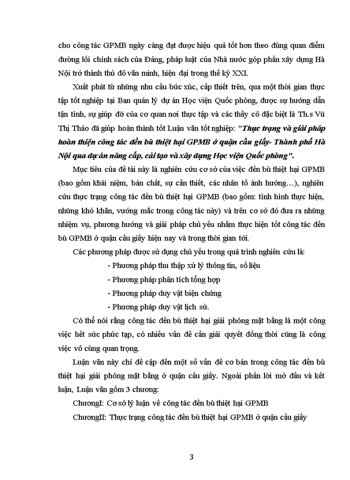 image for page Thực trạng và giải pháp hoàn thiện công tác đền bù thiệt hại GPMB ở quận cầu giấy- Thành phố Hà Nội qua dự án nâng cấp, cải tạo và xây dựng Học viện Quốc phòng