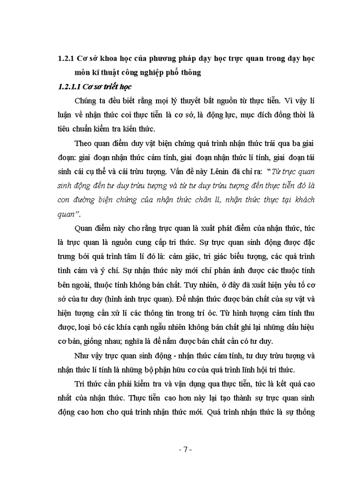 image for page Vận dụng phương pháp dạy học trực quan trong dạy học môn kĩ thuật công nghiệp lớp 11 phổ thông