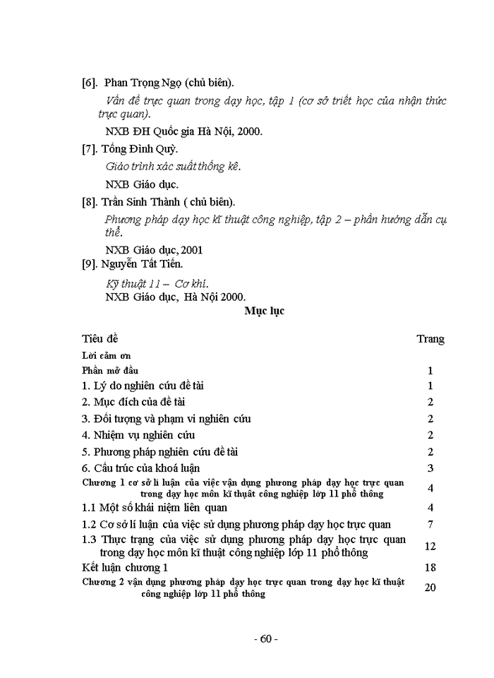 image for page Vận dụng phương pháp dạy học trực quan trong dạy học môn kĩ thuật công nghiệp lớp 11 phổ thông
