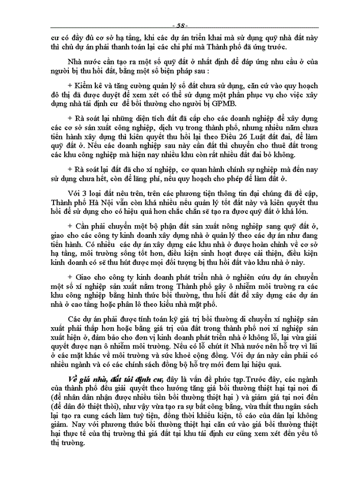 image for page Hoàn thiện chính sách bồi thường thiệt hại khi Nhà nước thu hồi đất trên địa bàn Thành phố Hà Nội