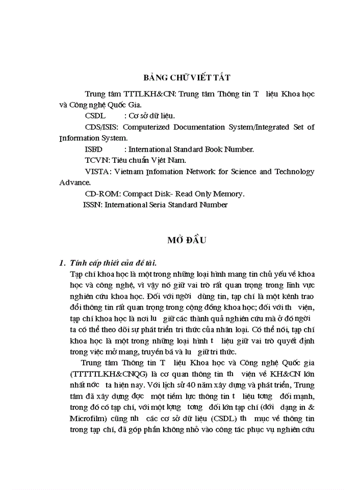 image for page Tổ chức khai thác và sử dụng nguồn tạp chí tại Trung tâm Thông tin Tư liệu khoa học và Công nghệ