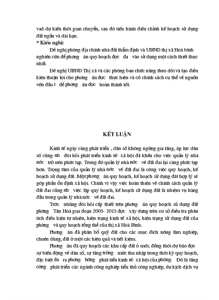 image for page Phương án quy hoạch sử  dụng đất đai phường tân hoà- thị xã hoà bình- tỉnh hoà bình đến 2015