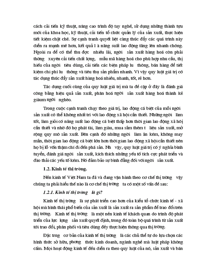 image for page Tác động cơ bản của quy luật giá trị đối với nền kinh tế thị trường. Thực trạng nền kinh tế nước ta và các giải pháp nhằm phát triển nền kinh tế thị trường ở Việt Nam