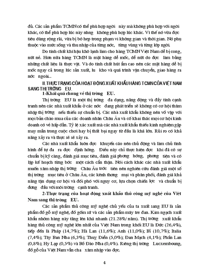 image for page Thực trạng của hoạt động xuất khẩu hàng TCMN của Việt Nam sang thị trường EU