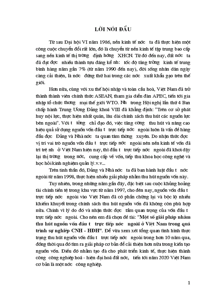 image for page Một số giải pháp nhằm thu hút nguồn vốn đầu tư trực tiếp nước ngoài ở Việt Nam trong quá trình sự nghiệp CNH - HĐH