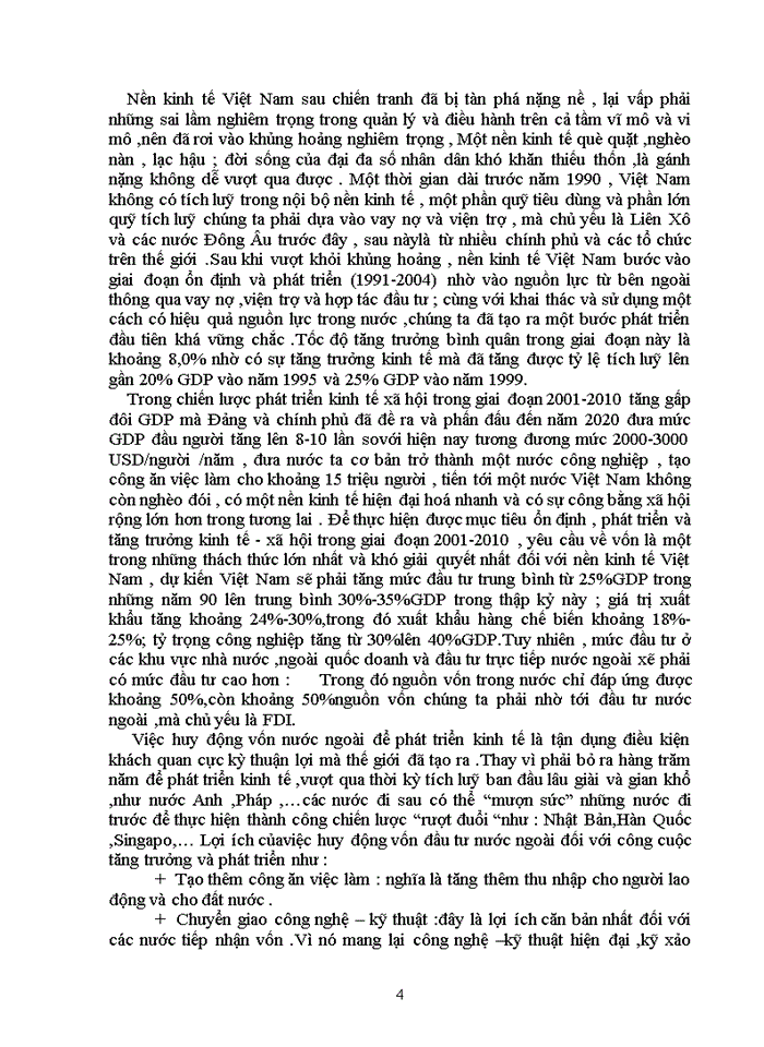 ảnh hưởng của vốn đầu tư nước ngoài đối với nền kinh tế Việt Nam