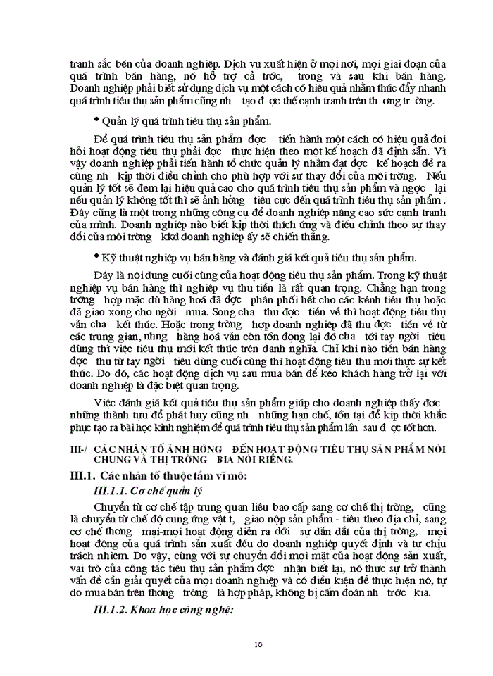 image for page Tiêu thụ sản phẩm ở các doanh nghiệp sản xuất bia hiện nay. Thực trạng và giải pháp