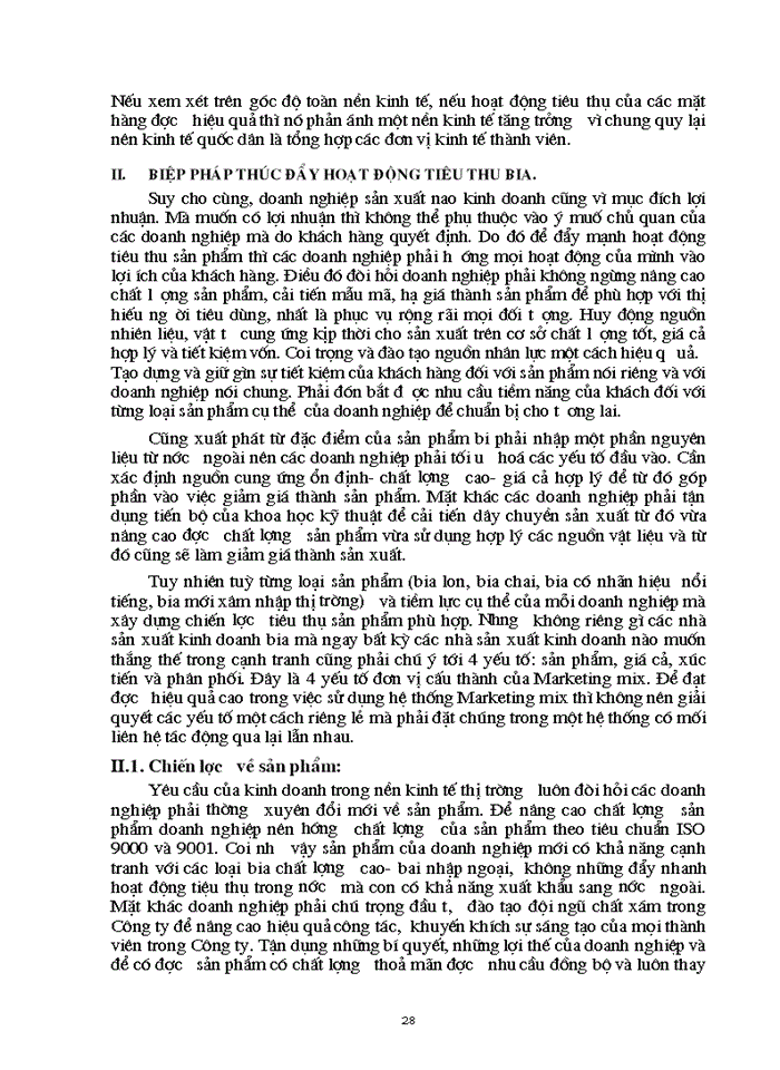 image for page Tiêu thụ sản phẩm ở các doanh nghiệp sản xuất bia hiện nay. Thực trạng và giải pháp