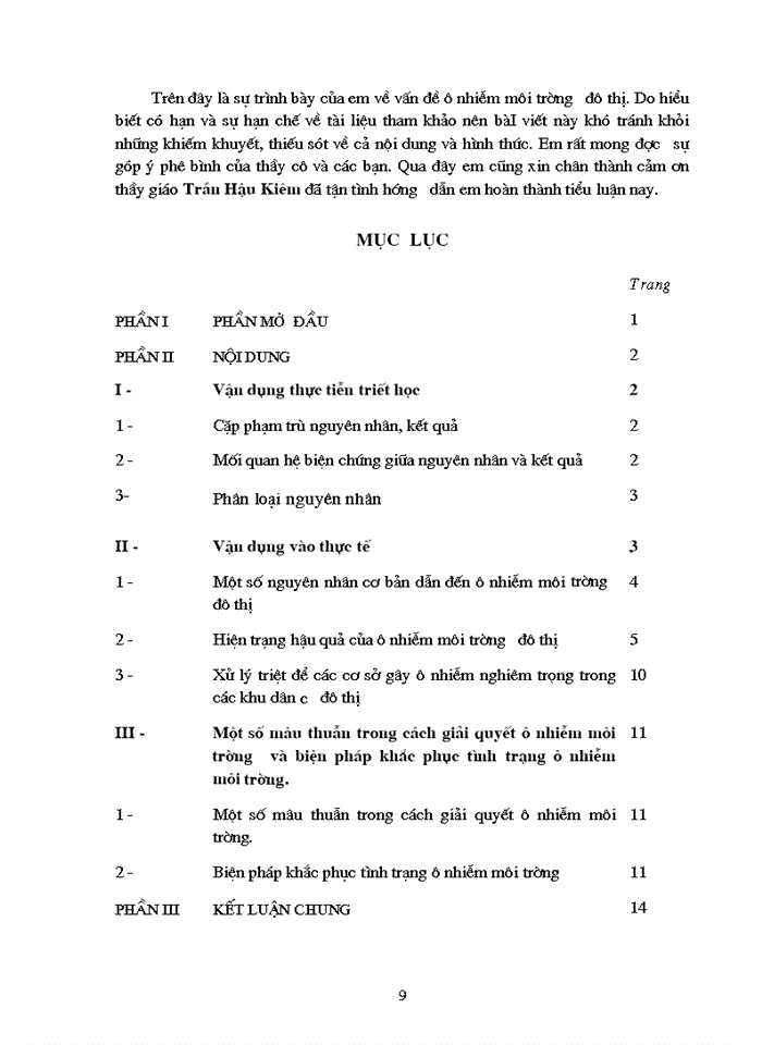 image for page Vận dụng, cặp phạm trù nguyên nhân - kết quả để phân tích vấn đề ô nhiễm môi trường đô thị