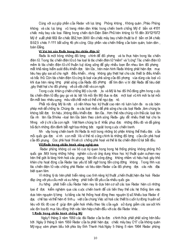 image for page Vai trò của rađa phòng không trong tác chiến phòng không và trong chiến tranh công nghệ cao