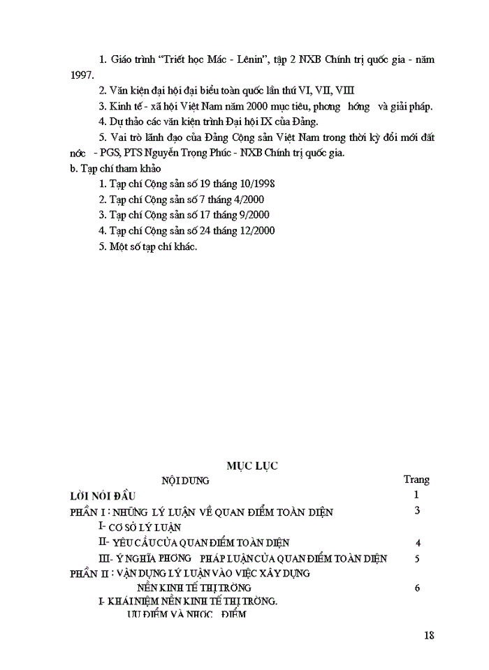 image for page Quan điểm toàn diện trong việc xây dựng nền kinh tế thị trường