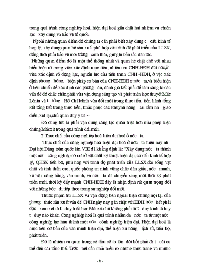 image for page Vận dụng lý luận học thuyết về hình thái kinh tế xã hội Mác- Lênin vào sự nghiệp CNH-HĐH ở Việt Nam