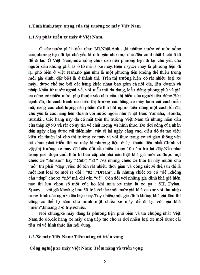 image for page Vận dụng phạm trù nội dung và hình thức áp dụng vào quá trình sản xuất kinh doanh trong việc phát triển xe máy trên thị trường việt nam