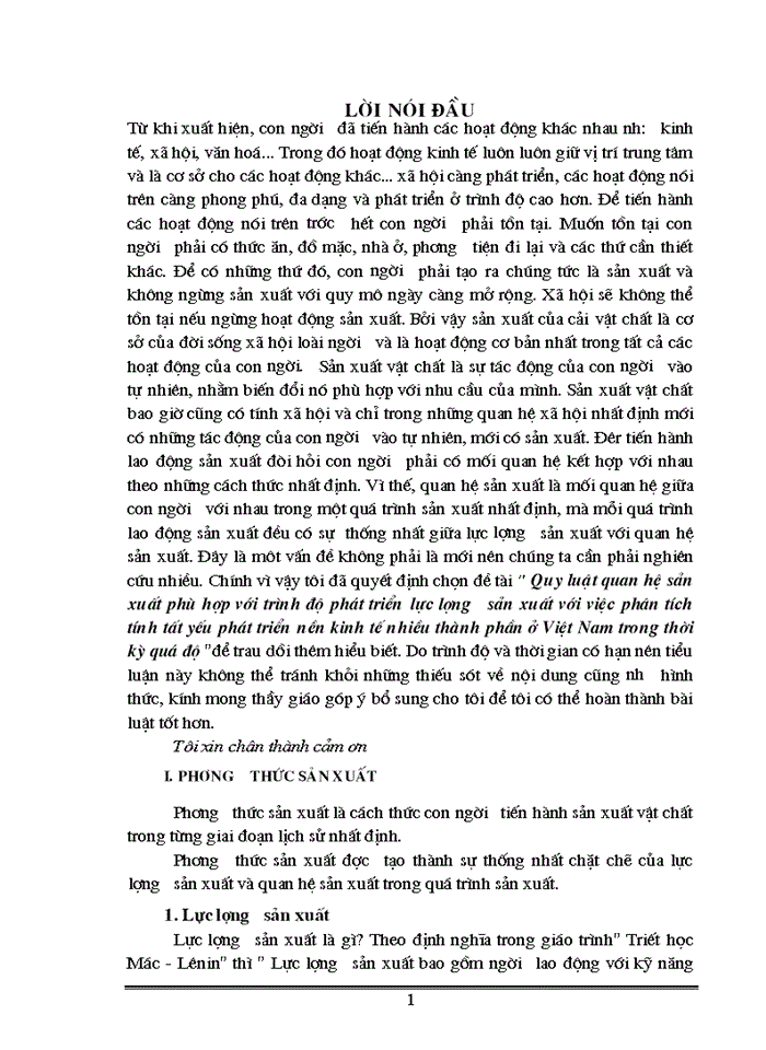 image for page Quy luật quan hệ sản xuất phù hợp với trình độ phát triển lực lượng sản xuất với việc phân tích tính tất yếu phát triển nền kinh tế nhiều thành phần ở Việt Nam trong thời kỳ quá độ
