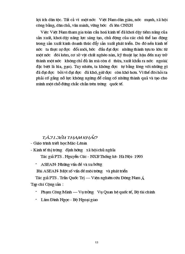 image for page Vận dụng nguyên lý triết học để phân tích, làm rõ thực trạng của nền kinh tế  Việt Nam trước xu thế toàn cầu hoá