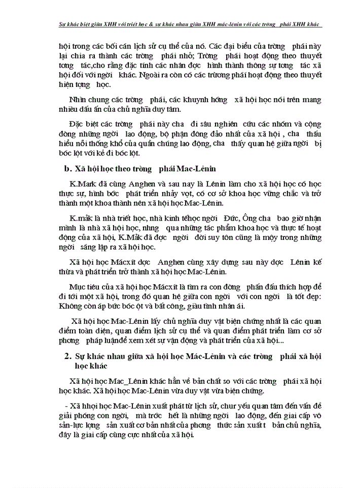 image for page Sự khác biệt giữa XHH với triết học & sự khác nhau giữa XHH mác-lênin với các trường phái XHH khác